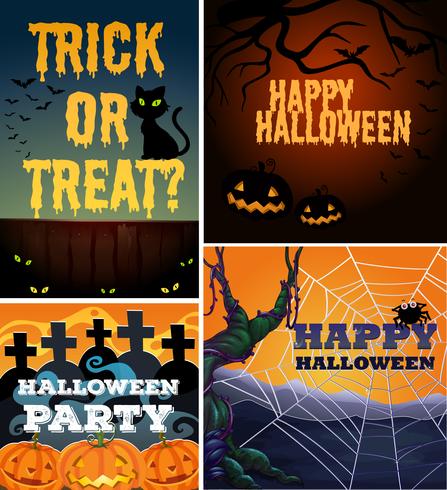 Poster design with halloween theme vector