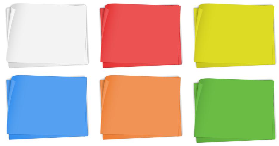 Paper design in six colors vector