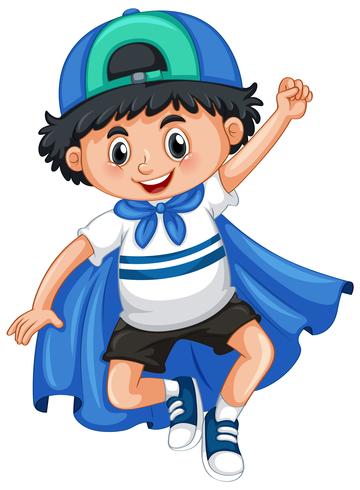 Happy boy playing hero vector