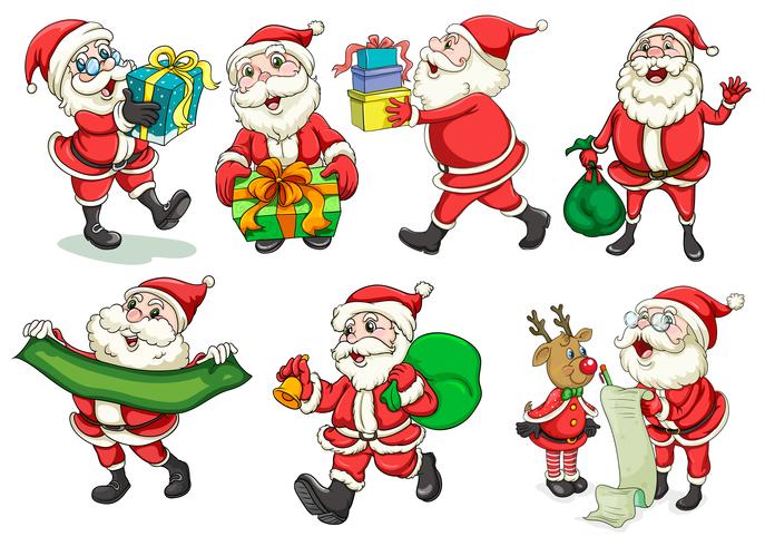 Busy Santa vector