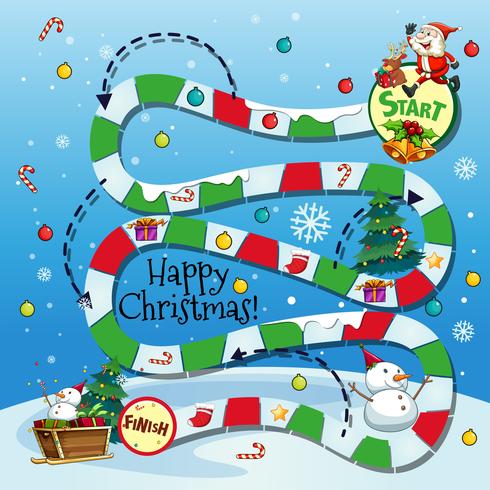 Bordgame template with christmas theme vector