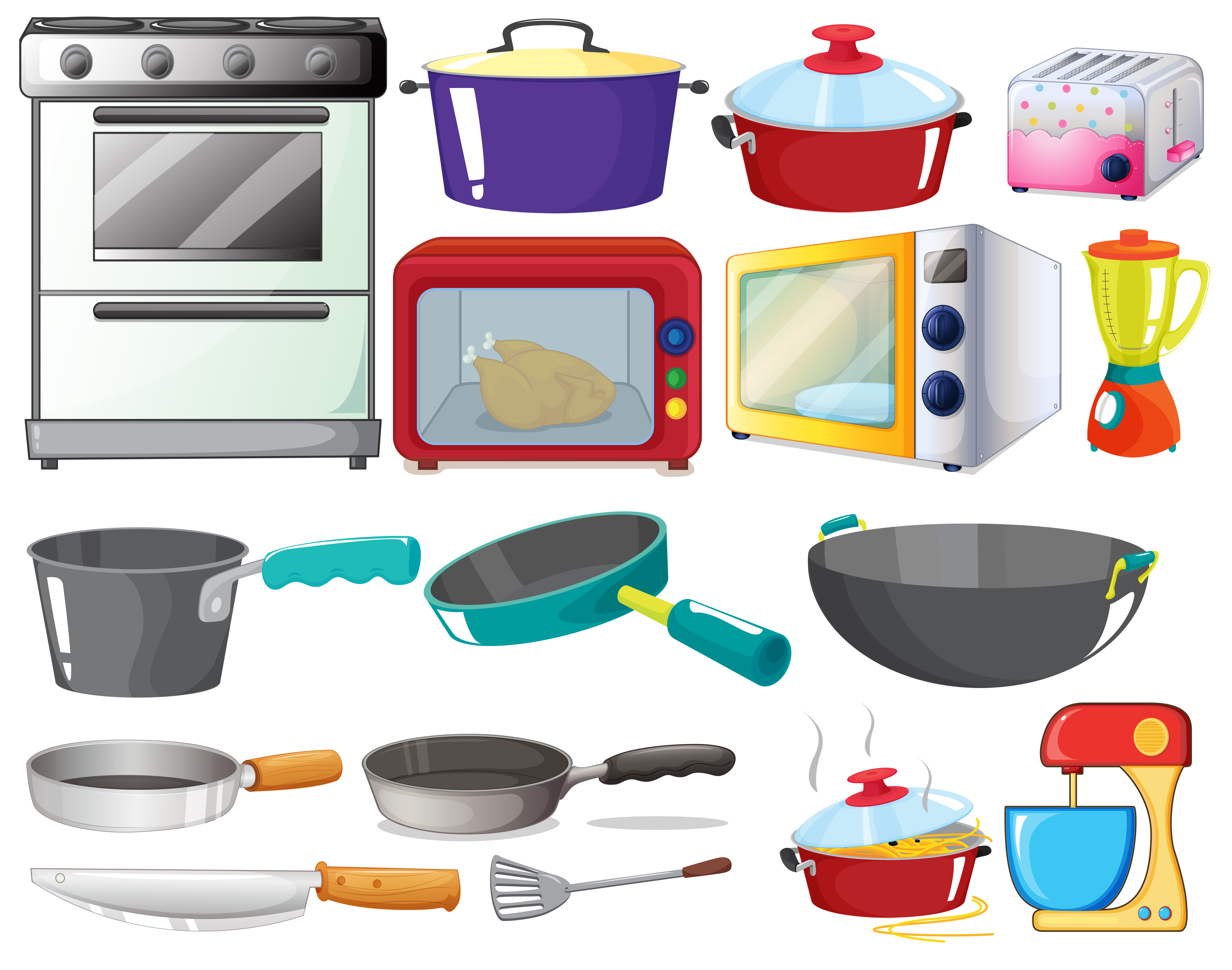 Kitchen Set Vector Art, Icons, and Graphics for Free Download