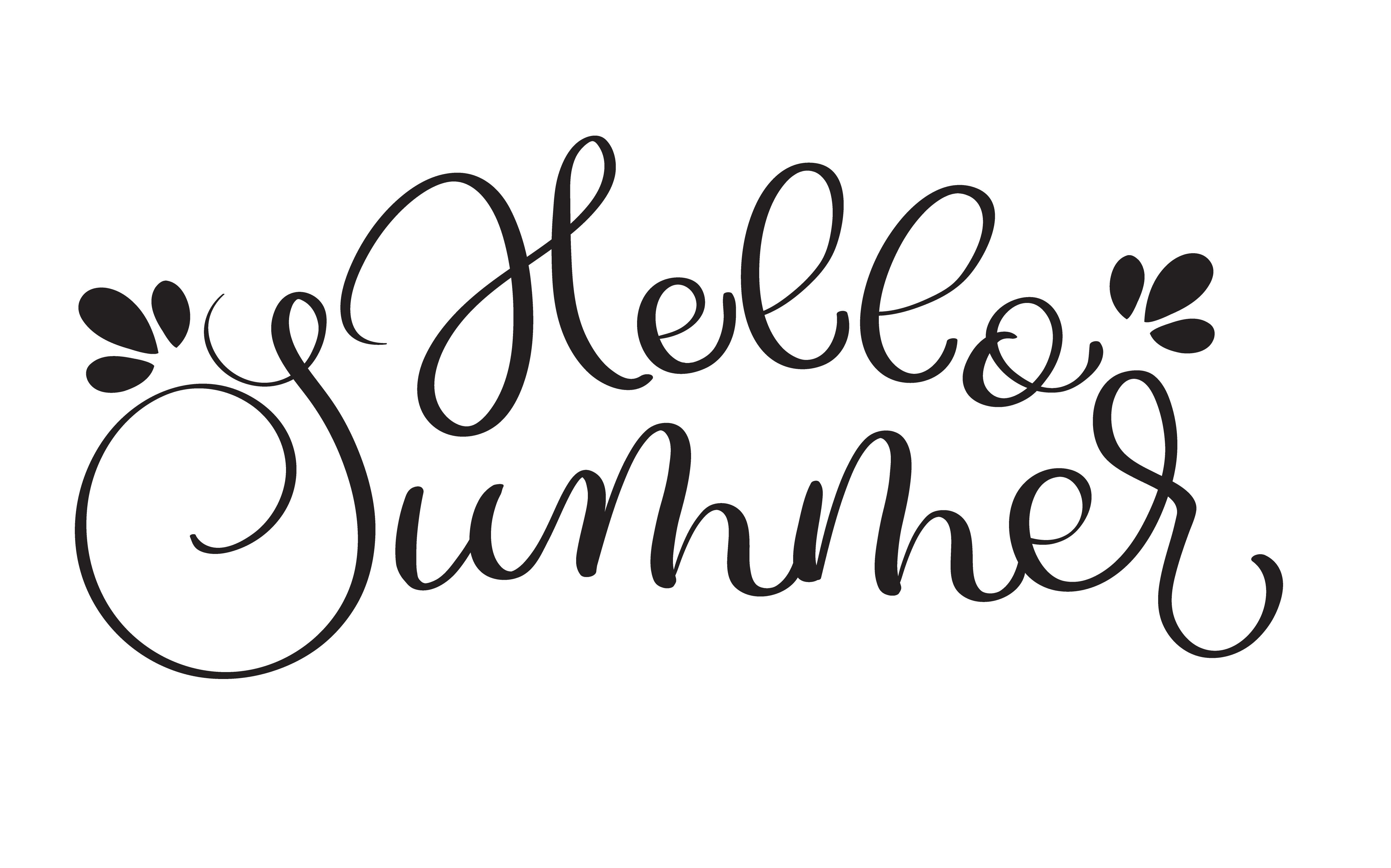 Download Hello Summer text on white background. Hand drawn ...