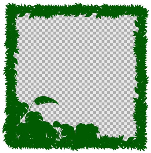 Border template with green grass and leaves vector