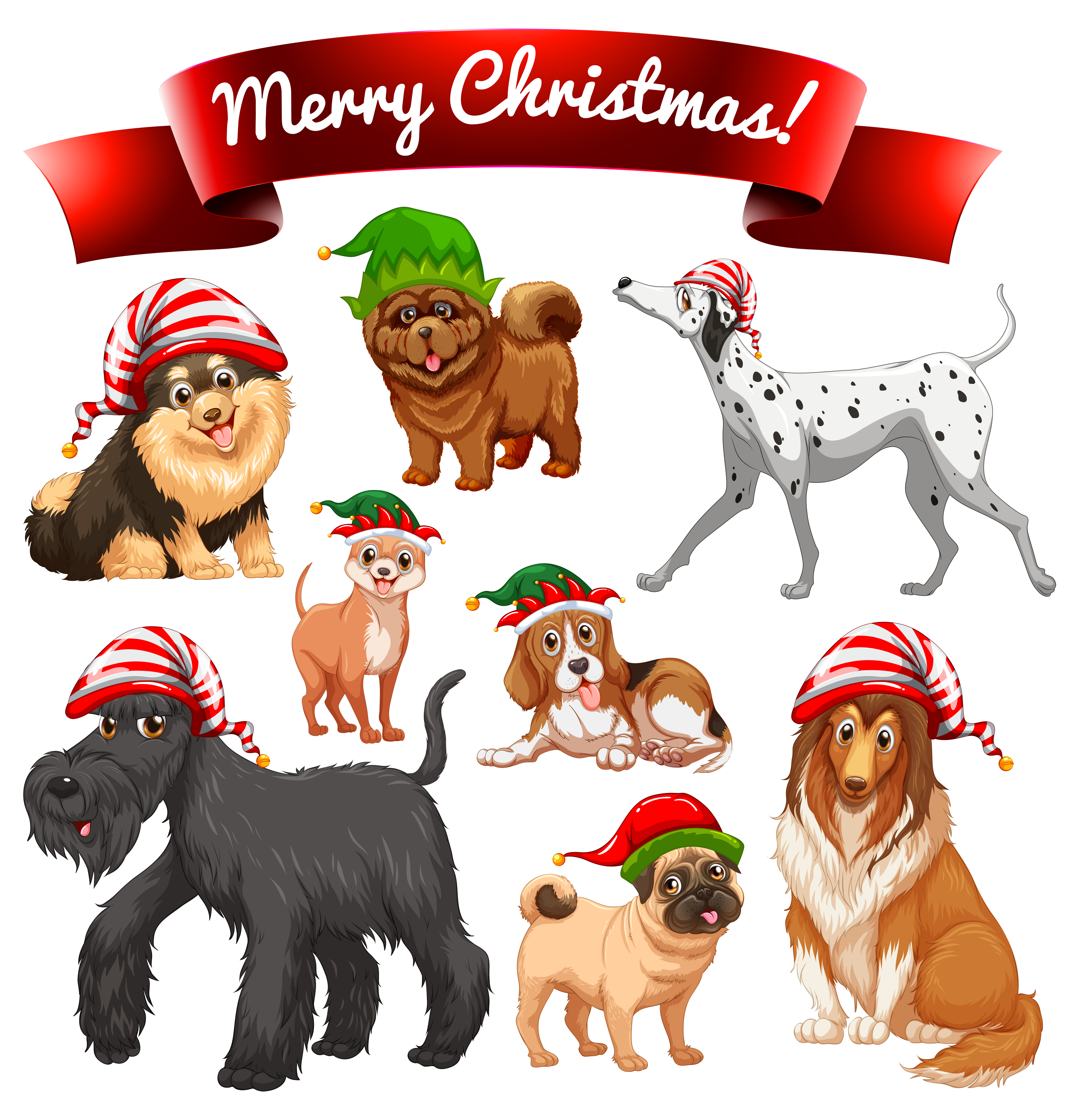 Download Christmas theme with dogs in elf hats 417316 - Download ...