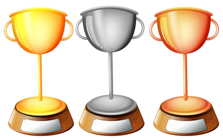 Three trophies vector