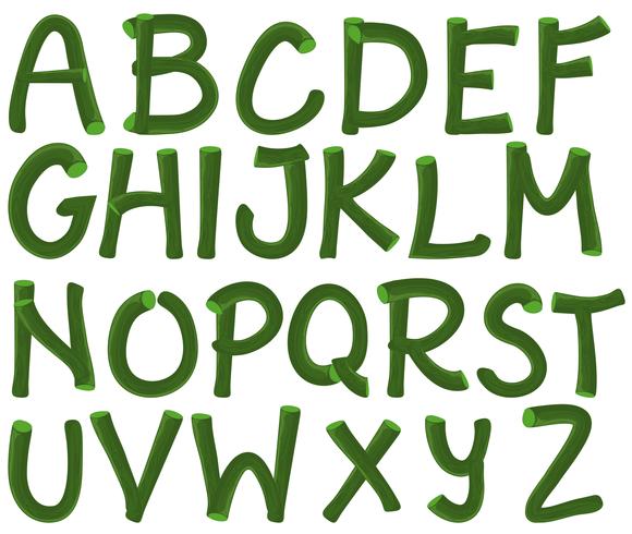 Green alphabet vector