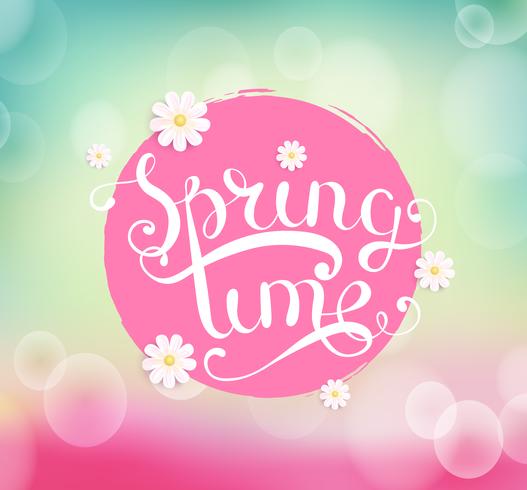 Spring time typographical Background. vector