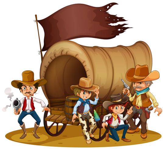 People from the wild West vector