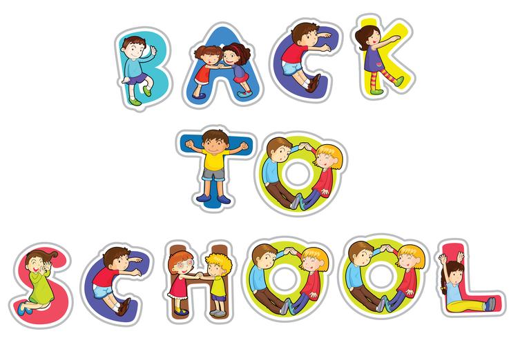 english word back to school vector