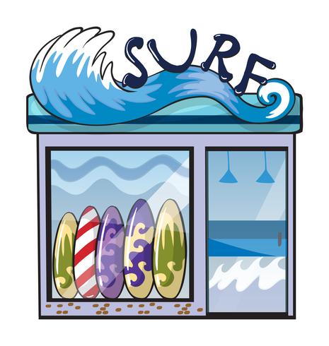 A surf accessories store vector