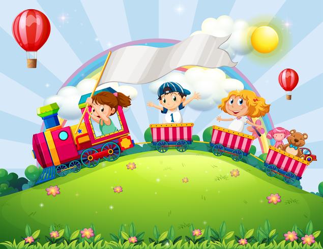 Children and train vector