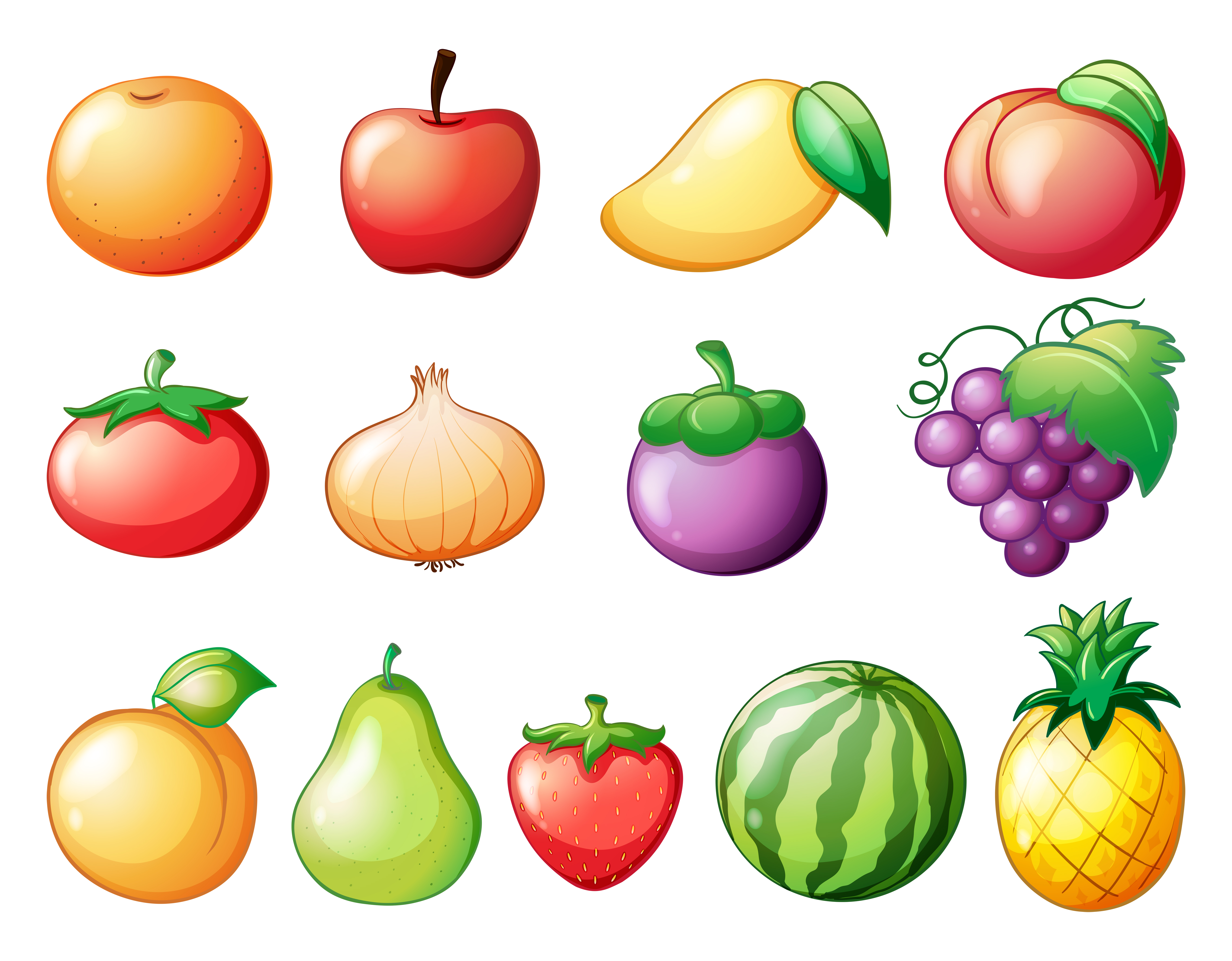 Different kinds of fruits 417476 Vector Art at Vecteezy