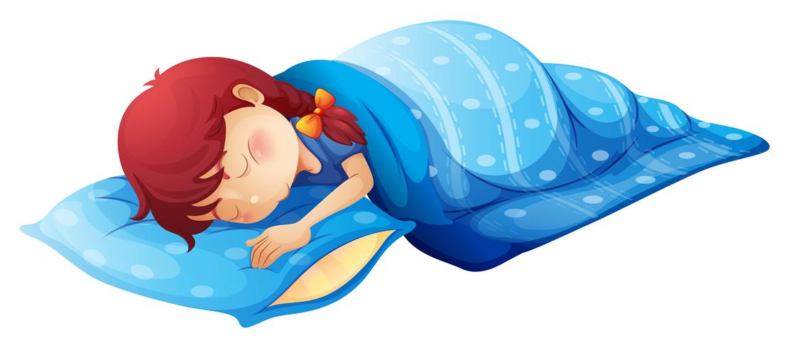 Un niño dormido vector