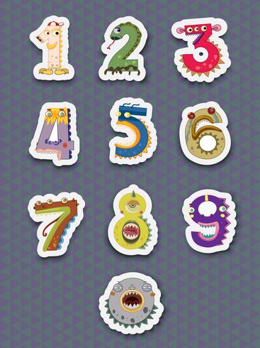 Number stickers vector