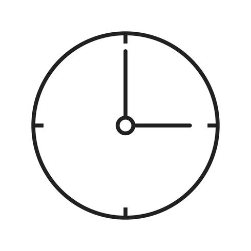 Icono de línea de reloj negro vector