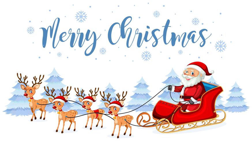 Santa claus merry christmas template vector