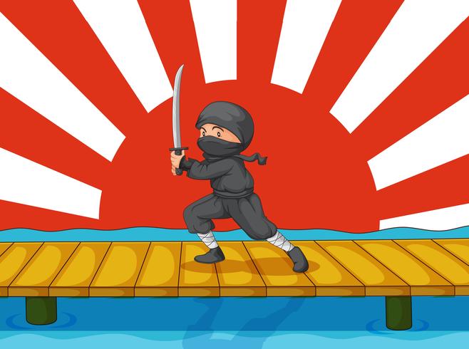 Dibujos animados de ninja vector