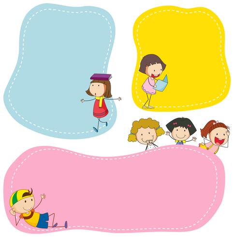 Boy and girl on blank note vector