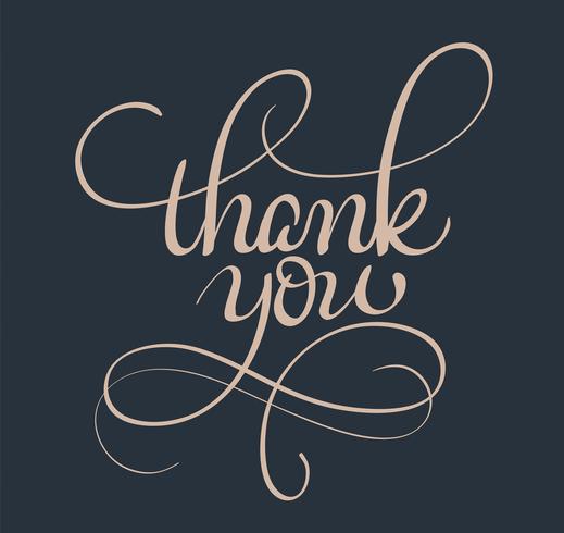 Thank you text. Calligraphy lettering Vector illustration EPS10