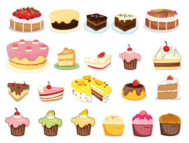 Colección de pasteles vector