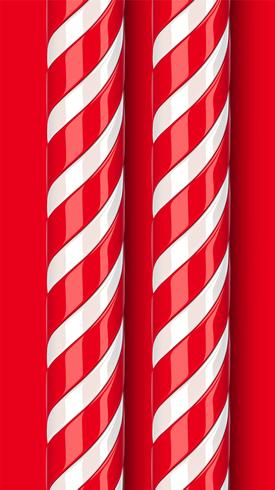 High detailed red candy cane, vector illustration