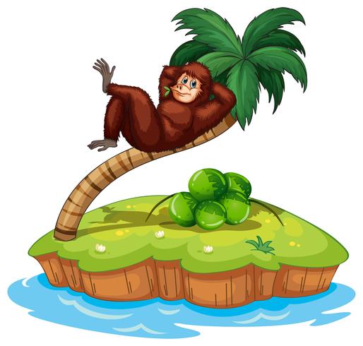 An island with a gorilla vector