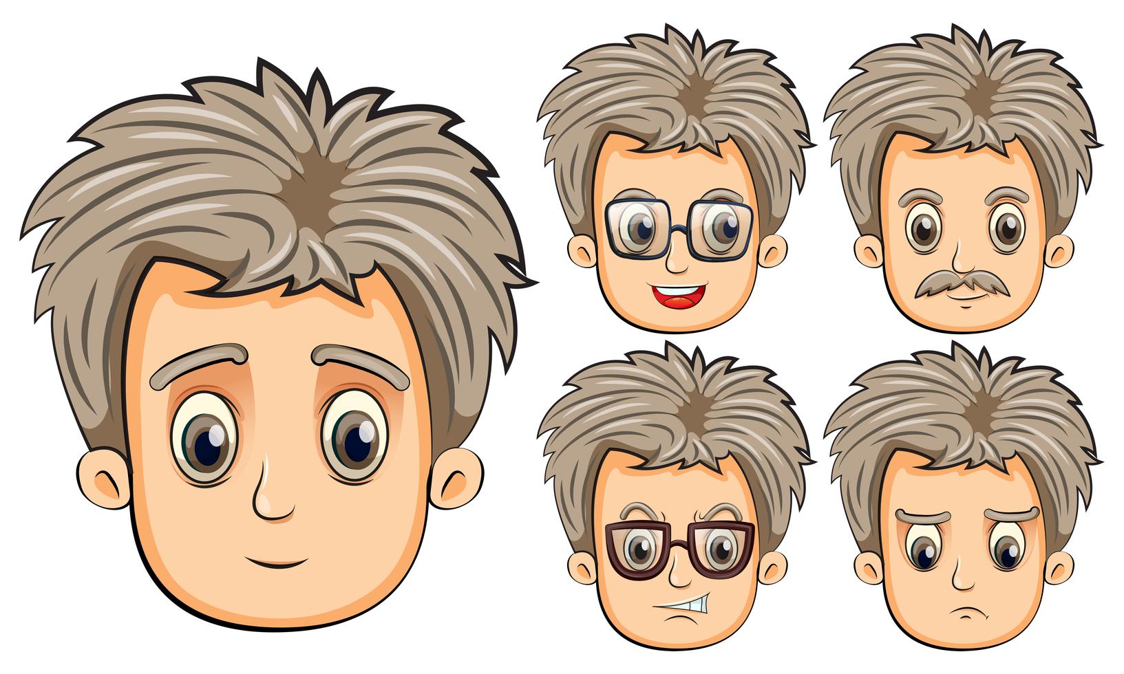 Man with different facial expressions 417689 Vector Art at Vecteezy