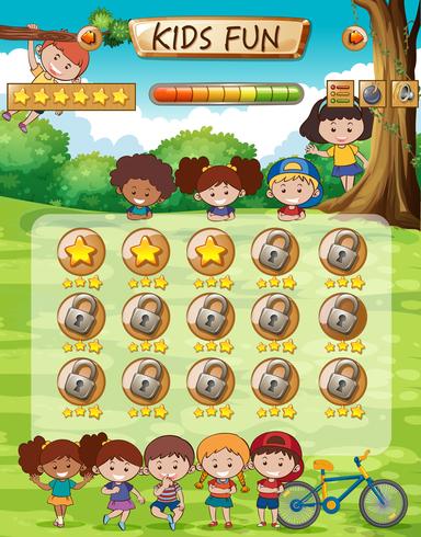 Niños en plantilla de juego vector