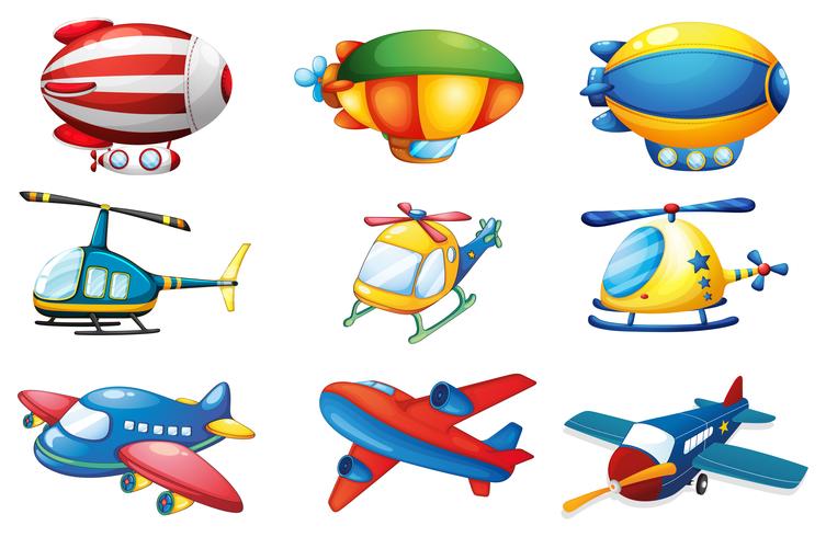 Aviones y globos vector