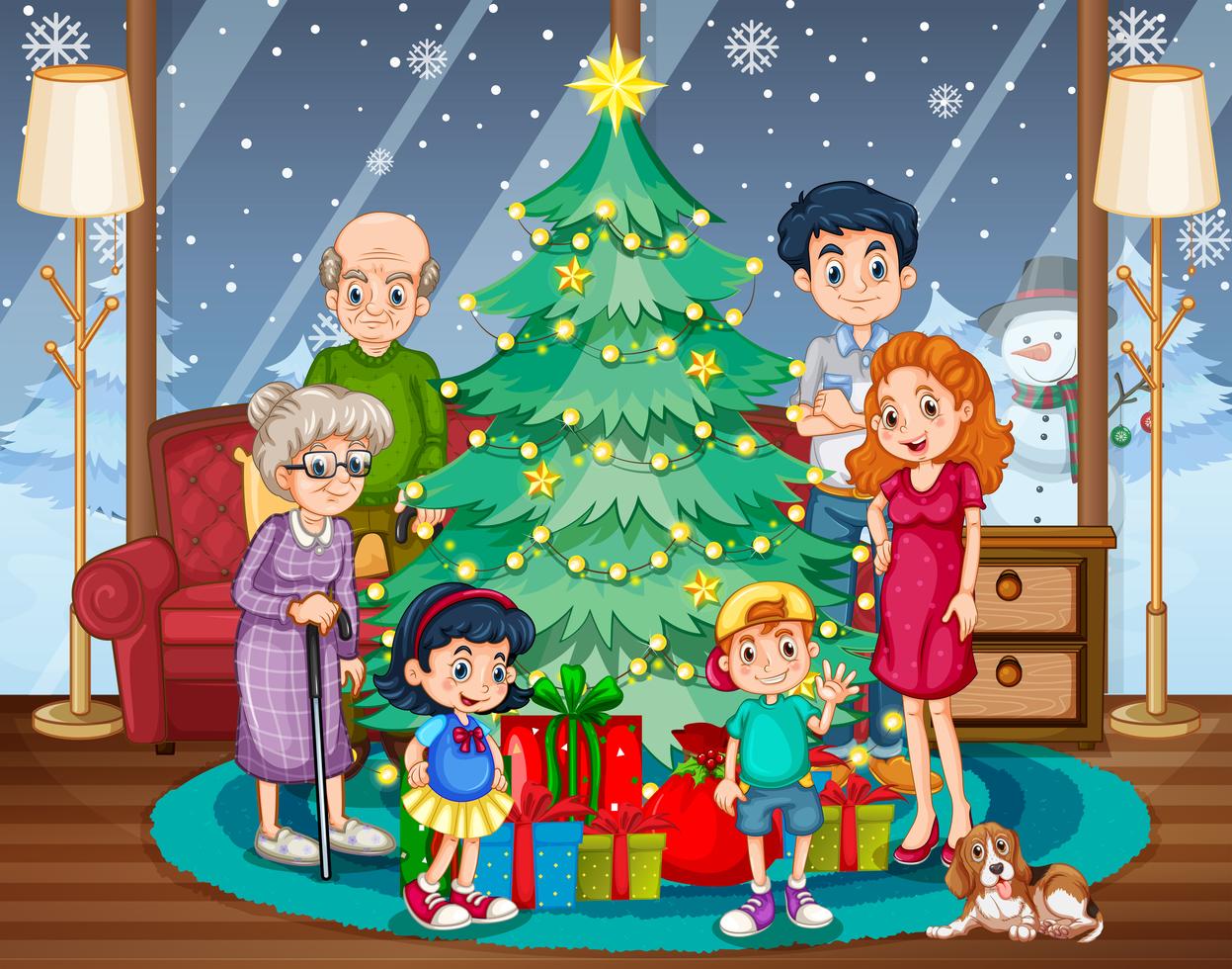 Download Family gathering on Christmas - Download Free Vectors, Clipart Graphics & Vector Art