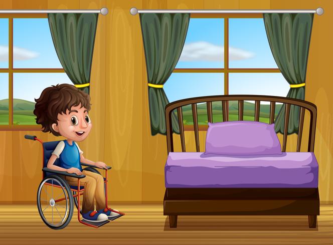 Boy and bedroom vector