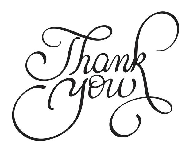 Thank you text on white background. Calligraphy lettering Vector illustration EPS10