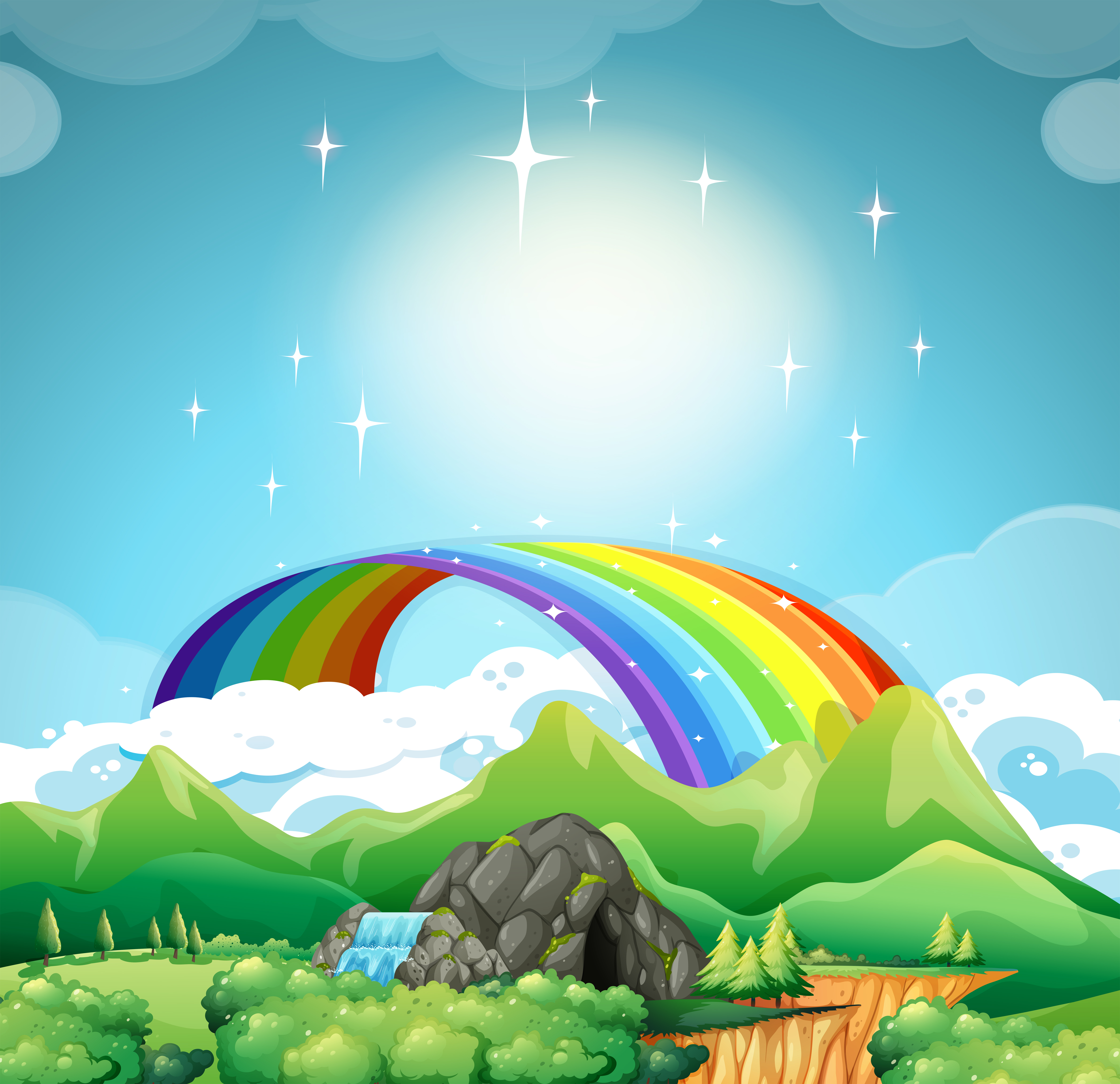 Rainbow over the mountains - Download Free Vectors, Clipart Graphics & Vector Art Rainbow over the mountains - Download Free Vectors, Clipart Graphics & Vector Art
