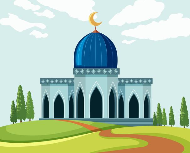 Un hermoso paisaje de mezquita. vector