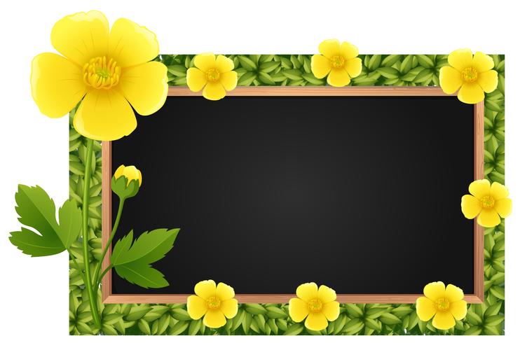 Border template with yellow buttercups vector