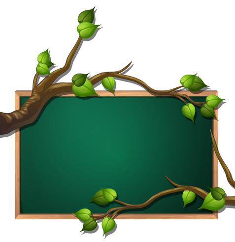 Tree leaf blank blackboard banner vector