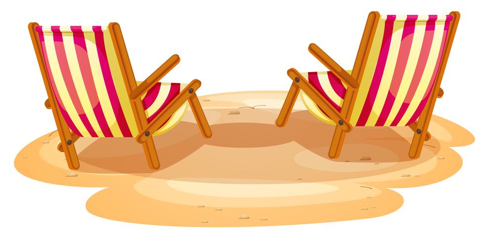Two beach chairs vector