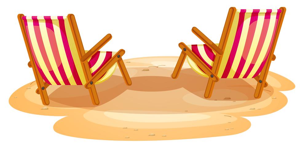 Two beach chairs vector