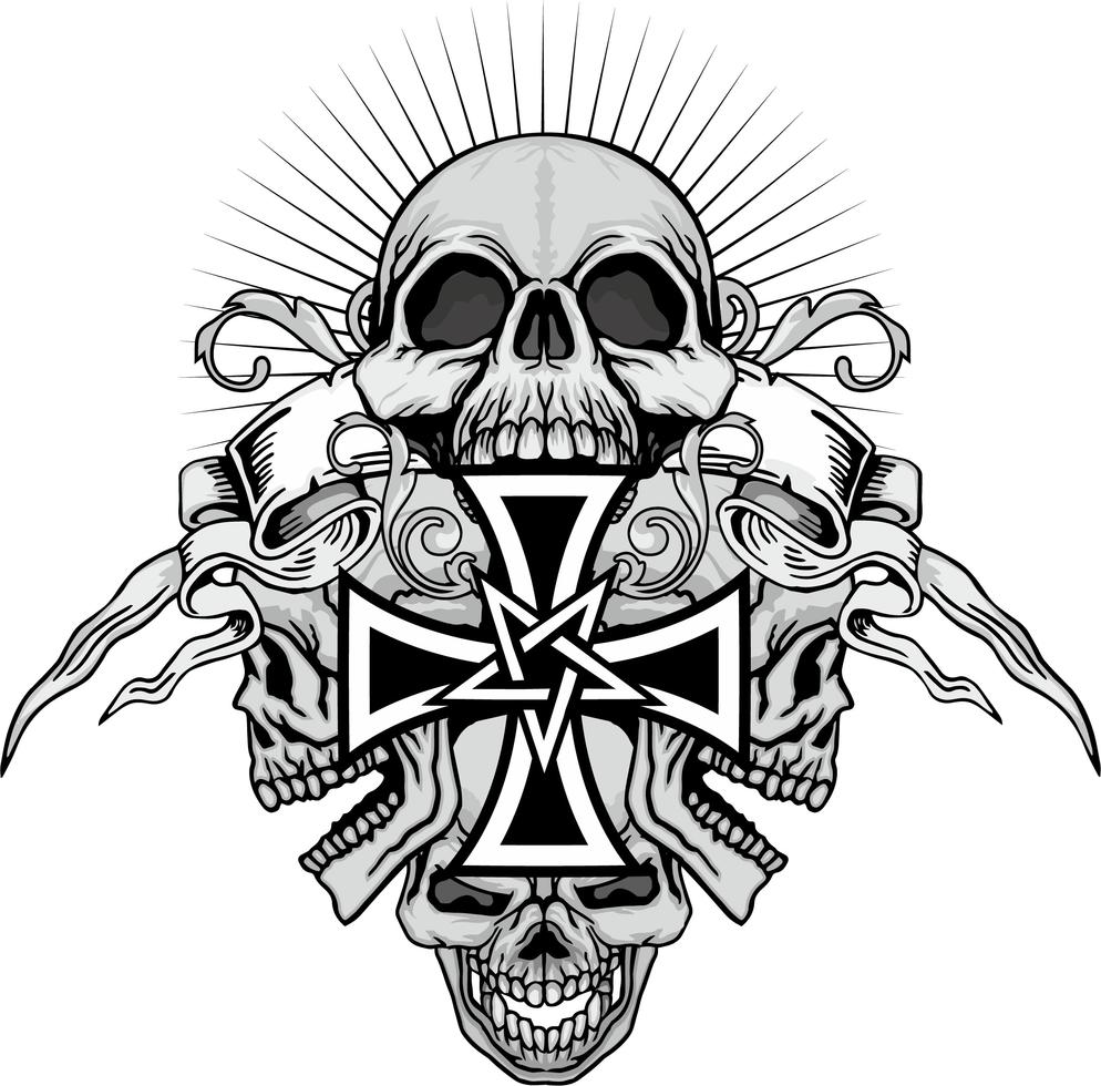 grunge skull coat of arms 417878 Vector Art at Vecteezy