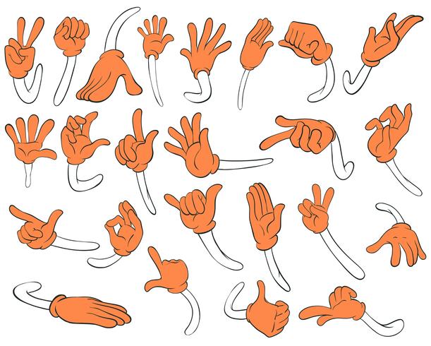 Set of orange hands vector