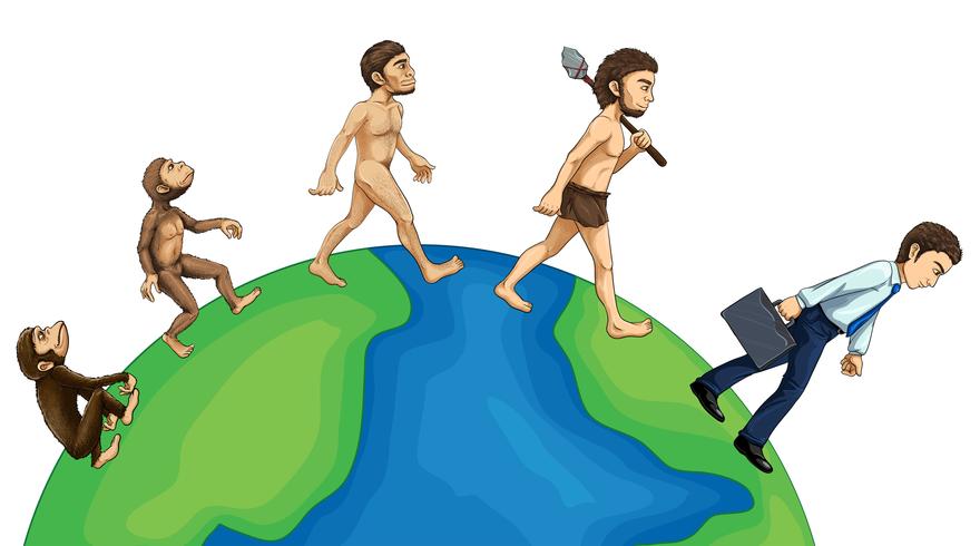 Evolución del ser humano en la tierra. vector