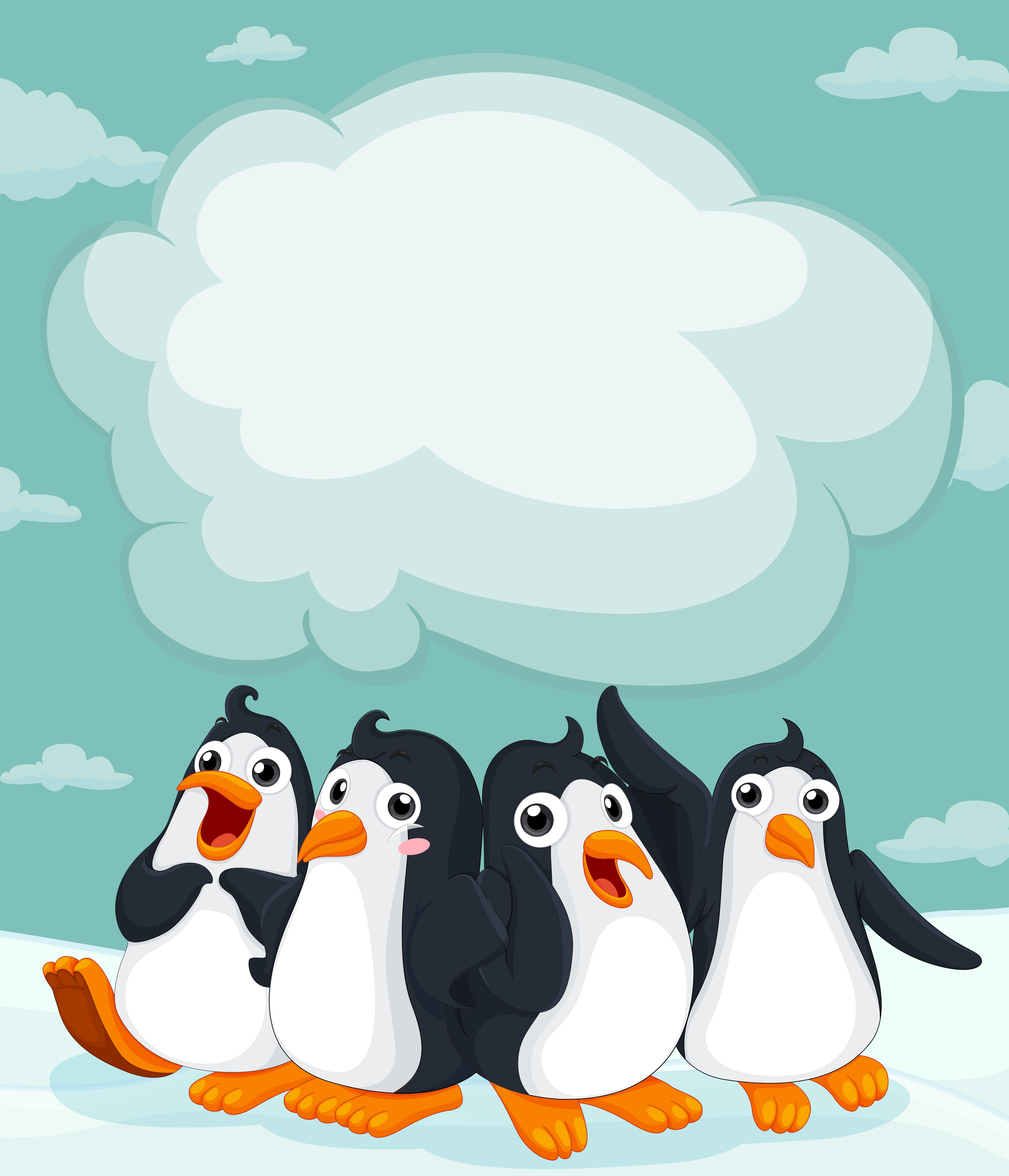 Group of penguin on the ice 417992 - Download Free Vectors, Clipart