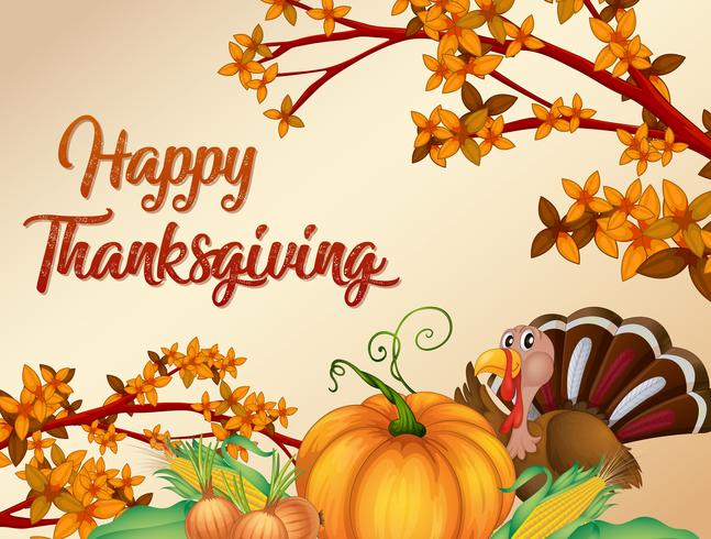 Happy thanksgiving card template vector