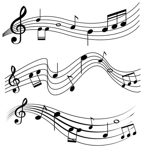 Diseño sin costuras con notas musicales. vector