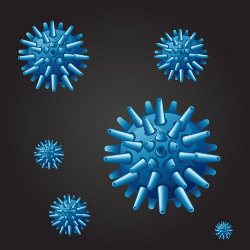 Seamless background with blue virus vector