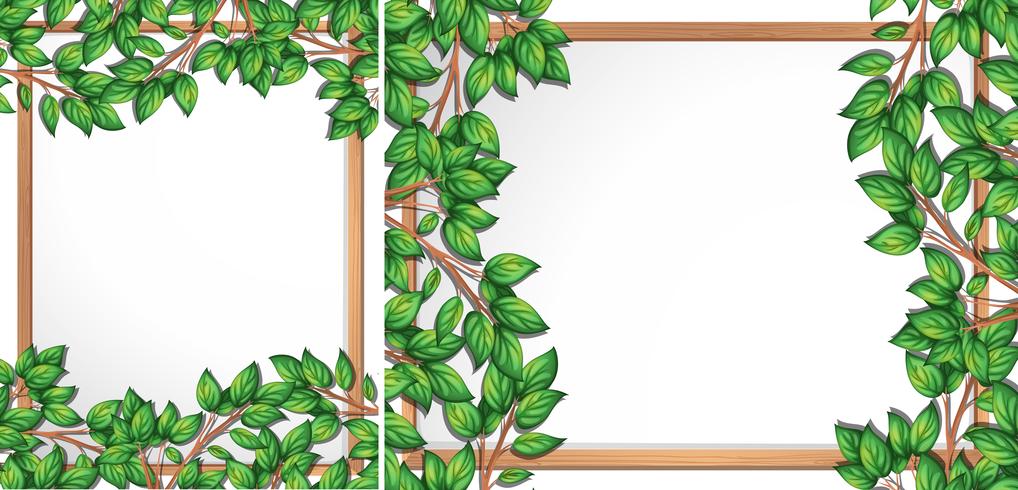 Wooden tree branch frame vector