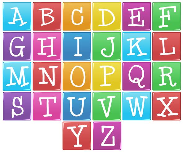 English alphabet from a to z vector