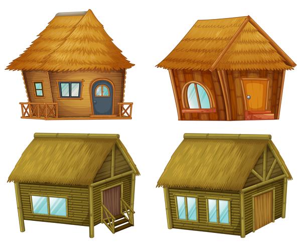 Set of cabins vector