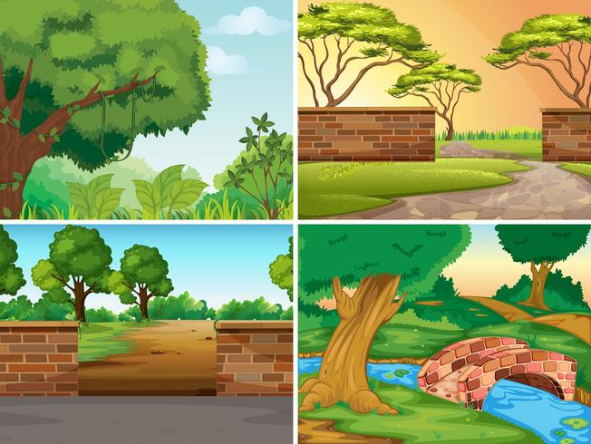 A set of beautiful park vector